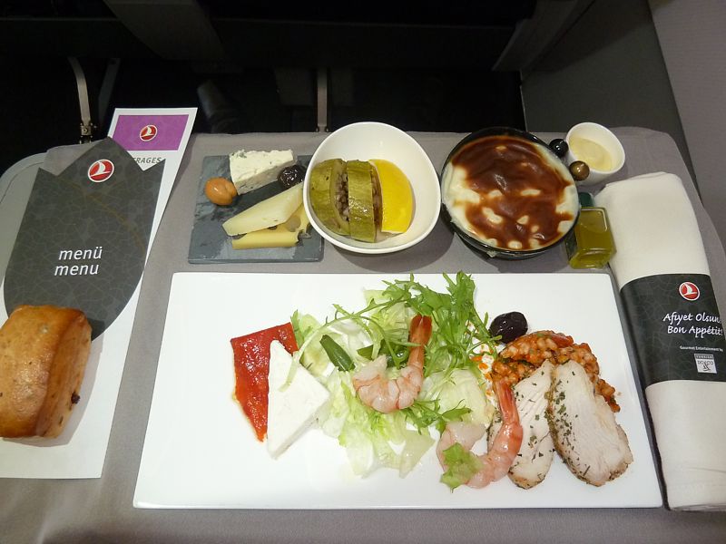 Turkish Airlines inflight meal Business Class IST LGW Apr 2015