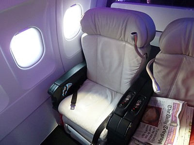 Virgin America First Class seat on an A320 June 2011