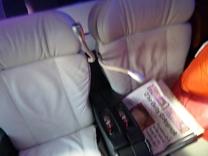 Virgin America First Class seat on an A320 June 2011