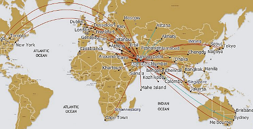 Etihad Airways Destinations Map - Calendar 2024