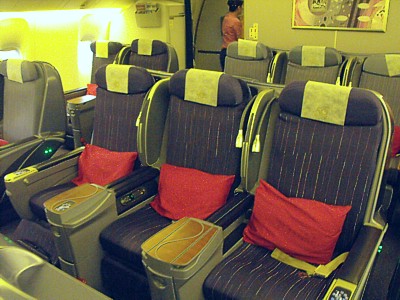 Thai Airways Boeing 777 Business Class seat July 2010